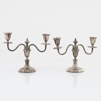Candelabras, a pair, Carl Sandberg Eftr, Ystad, 1926.