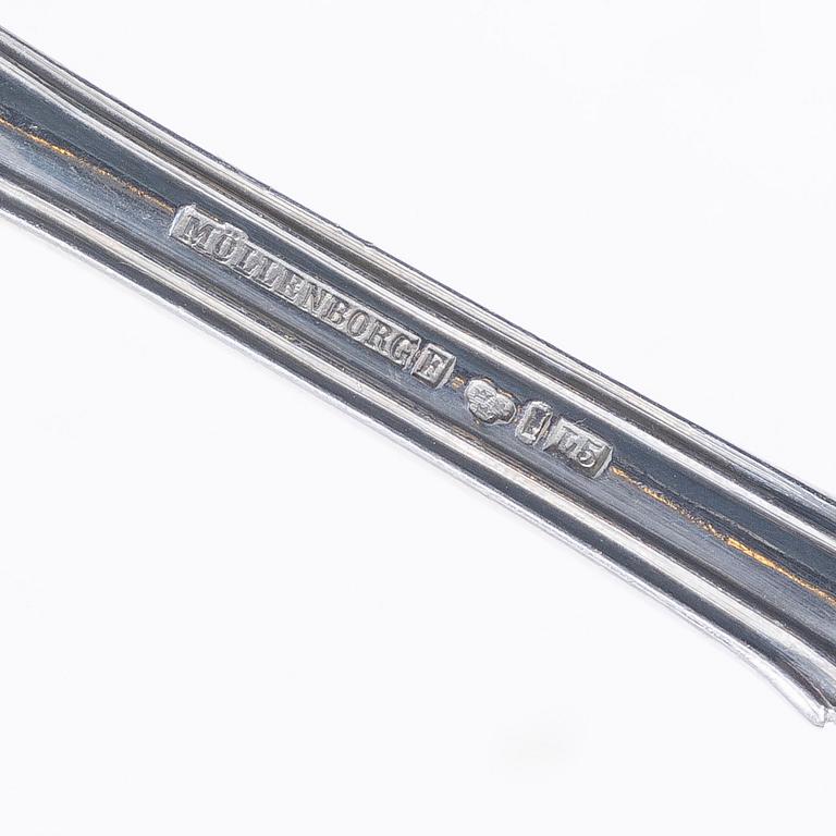 Gustaf Möllenborg, Ten Swedish silver flatware pieces, "Olga", mark of Möllenborg-Feron, Stockholm, 1853-1865.