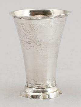 BÄGARE, silver, Carl Fredrik Seseman, Arboga 1803. Vikt ca 102 g.