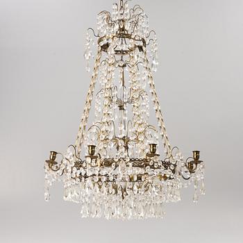 Chandelier, Gustavian style, mid-20th century.
