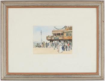 Anna Palm de Rosa · ANNA PALM DE ROSA, "Dans le pavillon Suédois", akvarell, signerad.