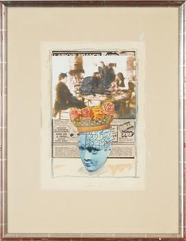 Erik Dietman, mixed media with collage, signed Dietman and dated 77.