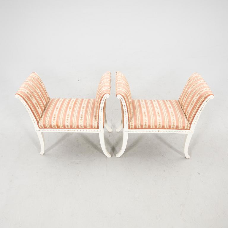 Banquet chairs, 1 pair, late Gustavian style, first half of the 20th century.