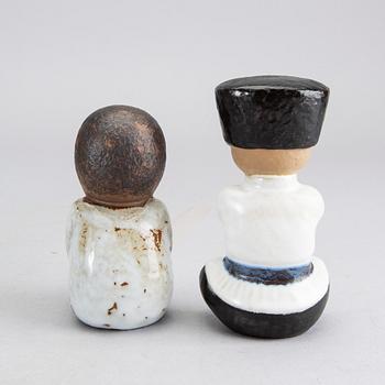 LISA LARSON, 6 stoneware figures, Gustavsberg Sweden.