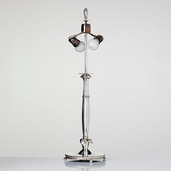 Firma Carl Hoff, a silver table lamp, Swedish import marks, Helsingborg 1929.