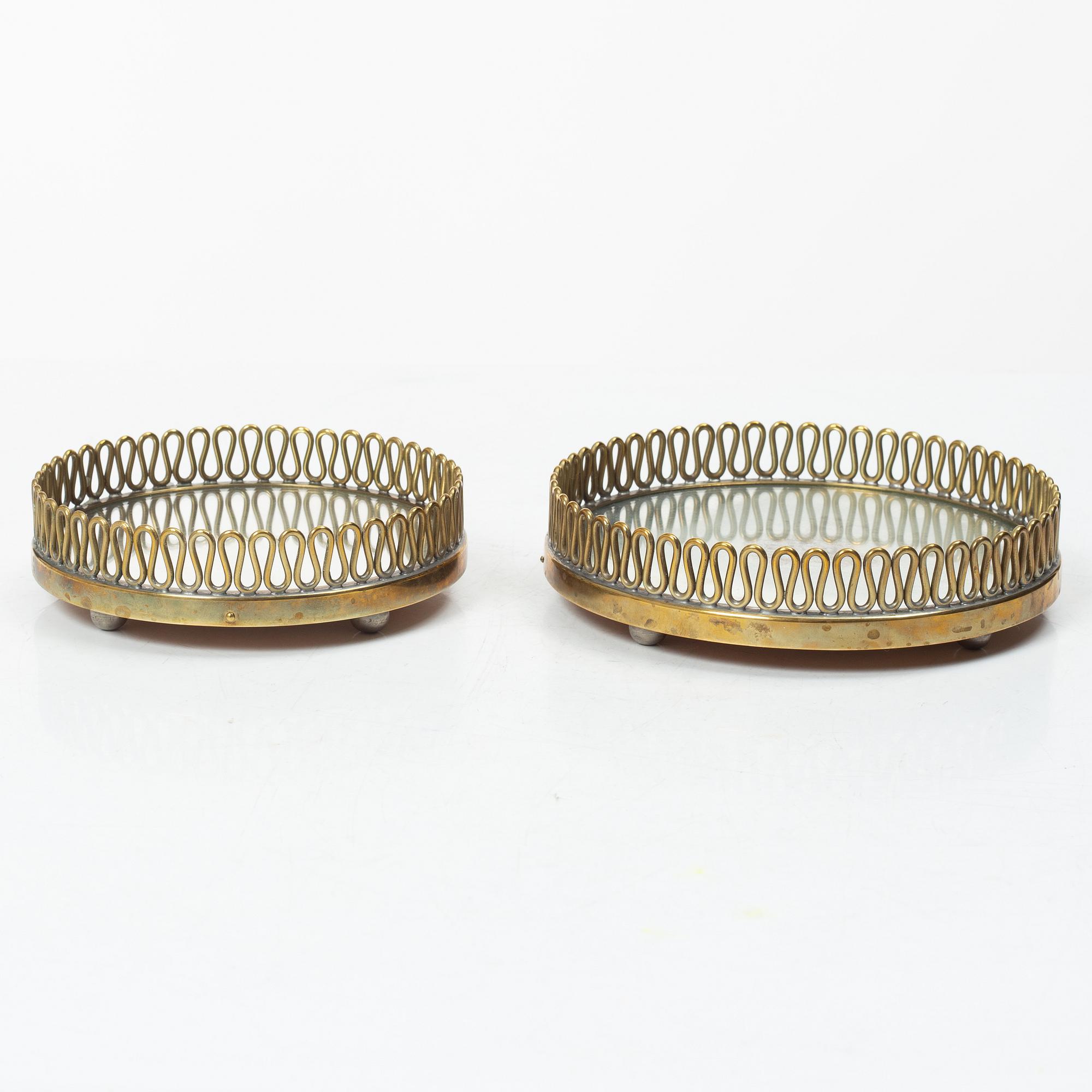 Coasters, a pair, mid-20th century.