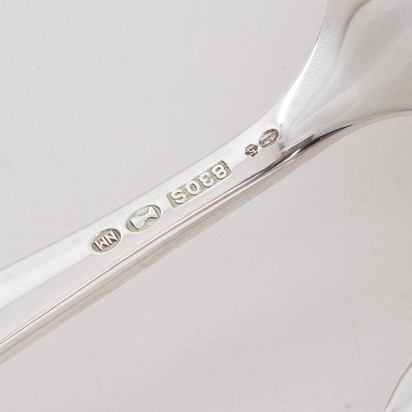 A 84 piece silver cutlery set, Thorvald Marthinsen Sølvvarefabrik, Norway, 20th century.
