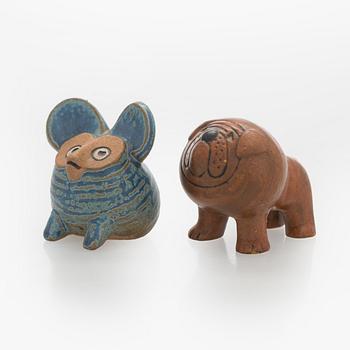 Lisa Larson, a set of two ceramic figurines, Gustavsberg, Sweden.