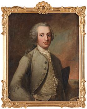 412. Johan Henrik Scheffel Attributed to, A young gentleman in a grey justacorp.