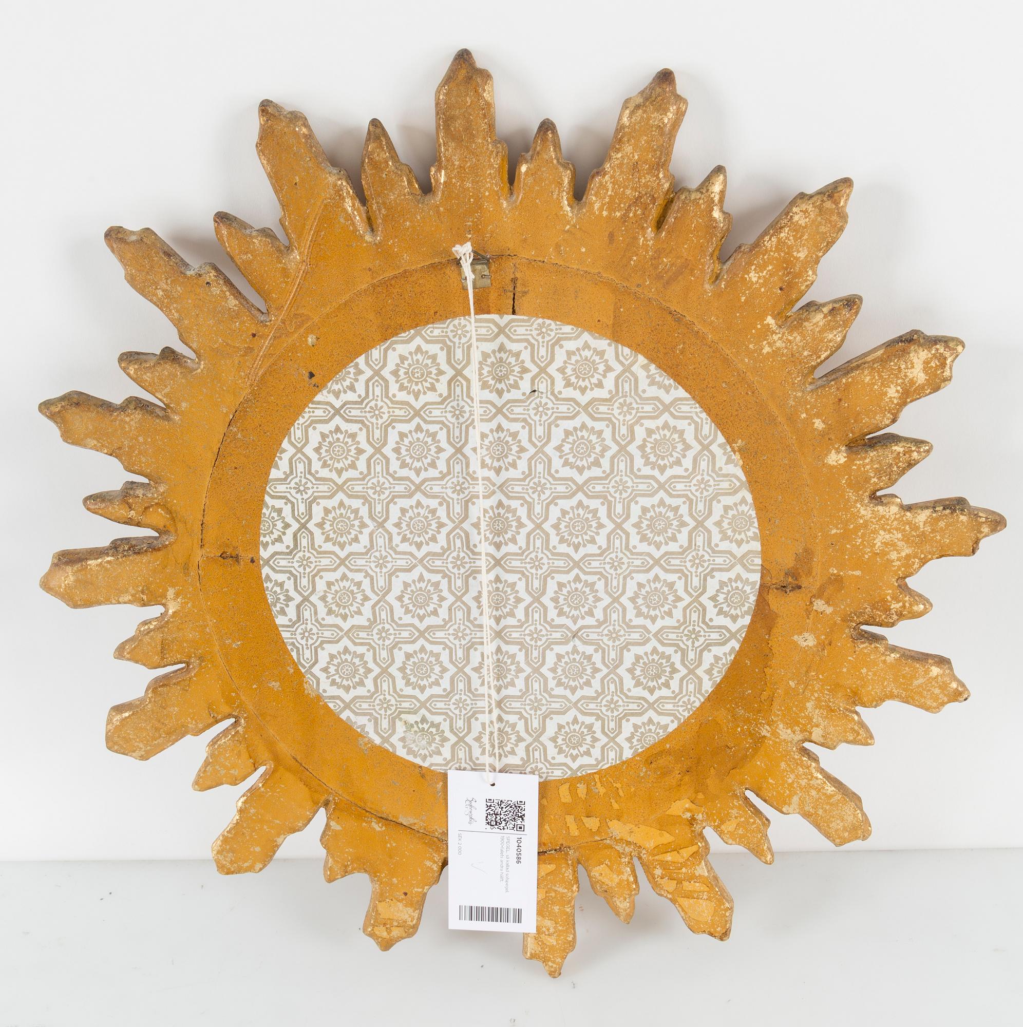 A sun shaped mirror, second half of the 20th Century.