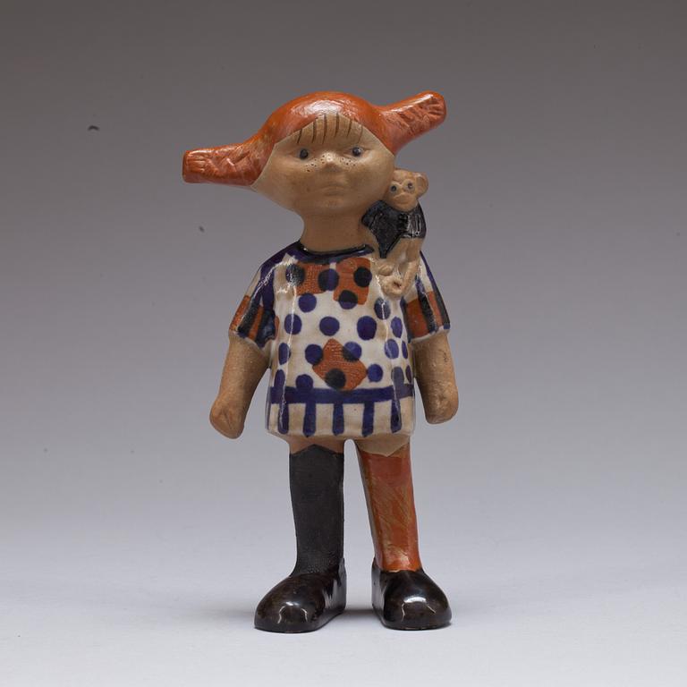 FIGURIN, stengods. "Pippi Långstrump", Lisa Larson, Gustavsberg.