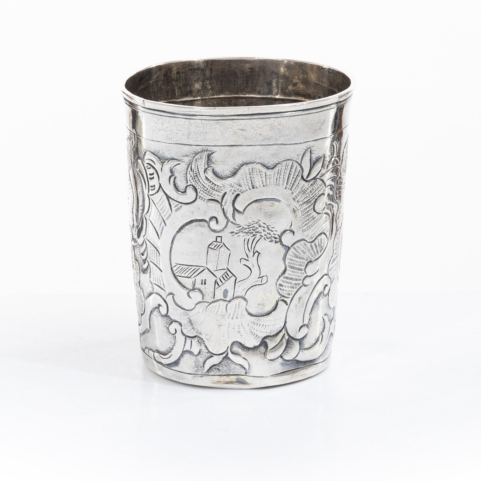 A Russian silver beaker, Moscow 1760s, unclear marks, probably Alexander Gillibrand (active 1753-1790).