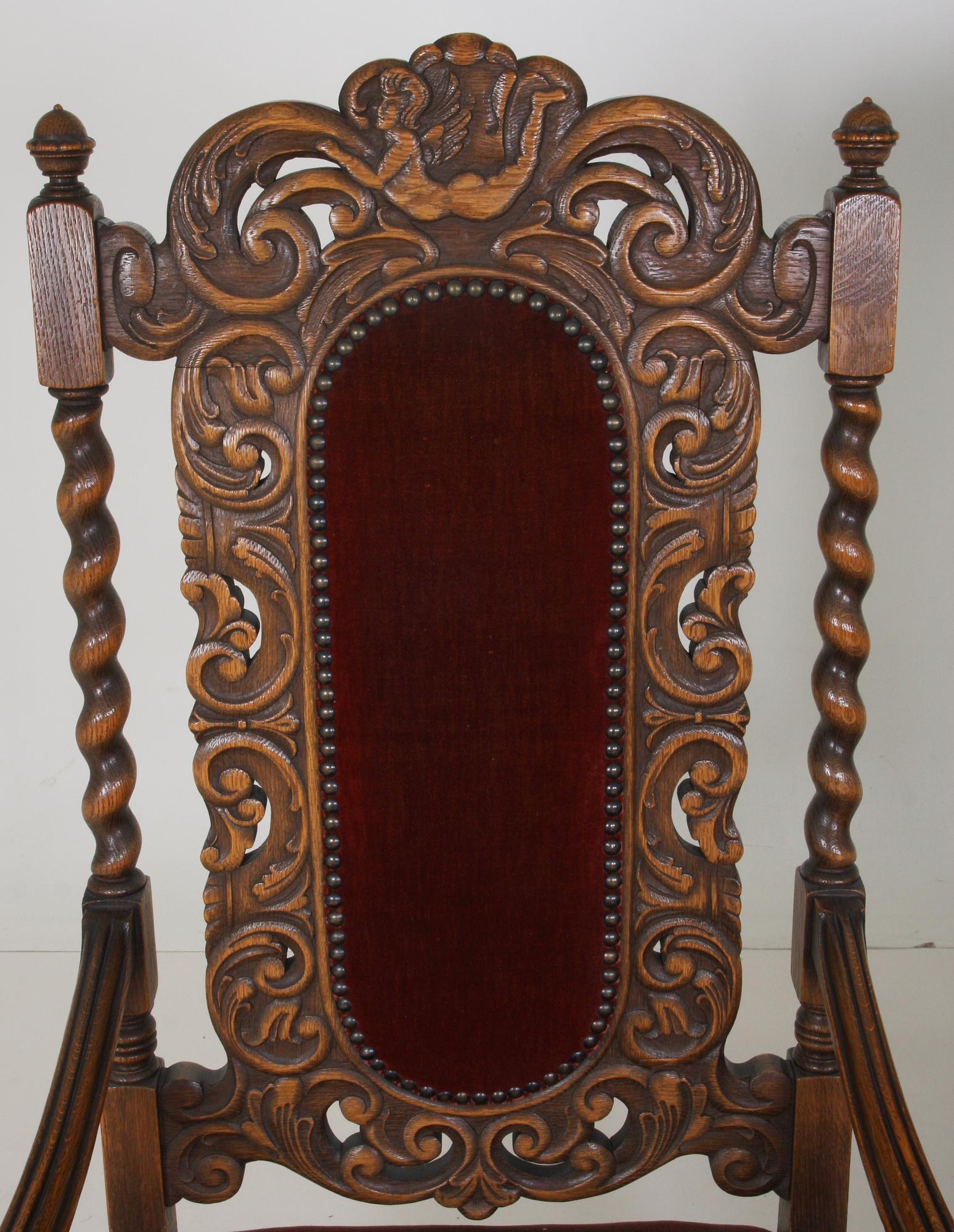 KARMSTOLAR, ett par, barockstil, 1900-tal.