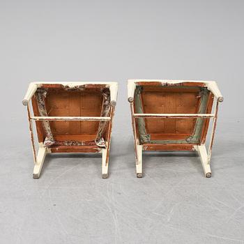 Seven Gustavian chairs from around year 1800.