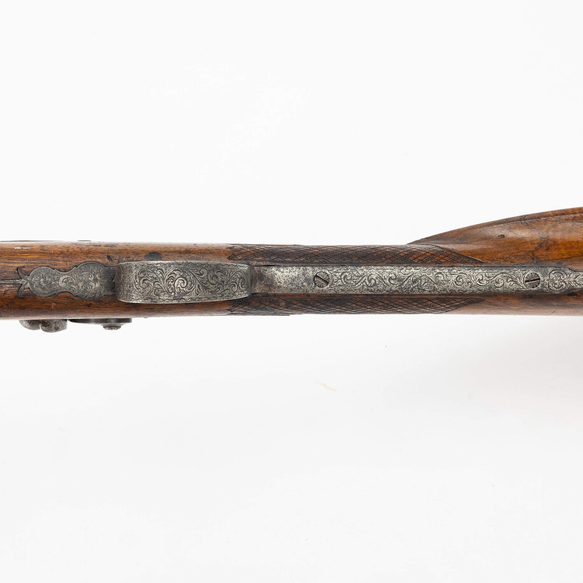 A percussion rifle, mid-19th century, Denmark.