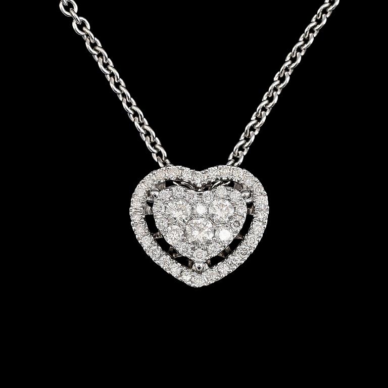 COLLIER, 18K vitguld, briljantslipade diamanter tot 0.61 ct. Vikt ca 5 g.