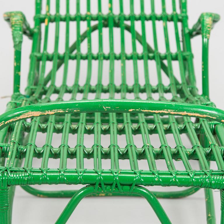 Aino Aalto, puutarhatuoli / aurinkotuoli, malli 374, jälleenmyyjä Artek 1950-luvun alku.