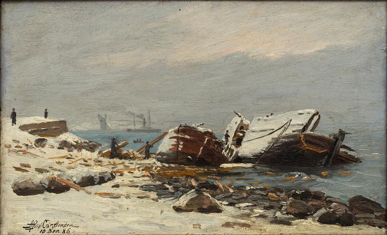 ANDREAS RIIS-CARSTENSEN, oil on panel signed and dated.