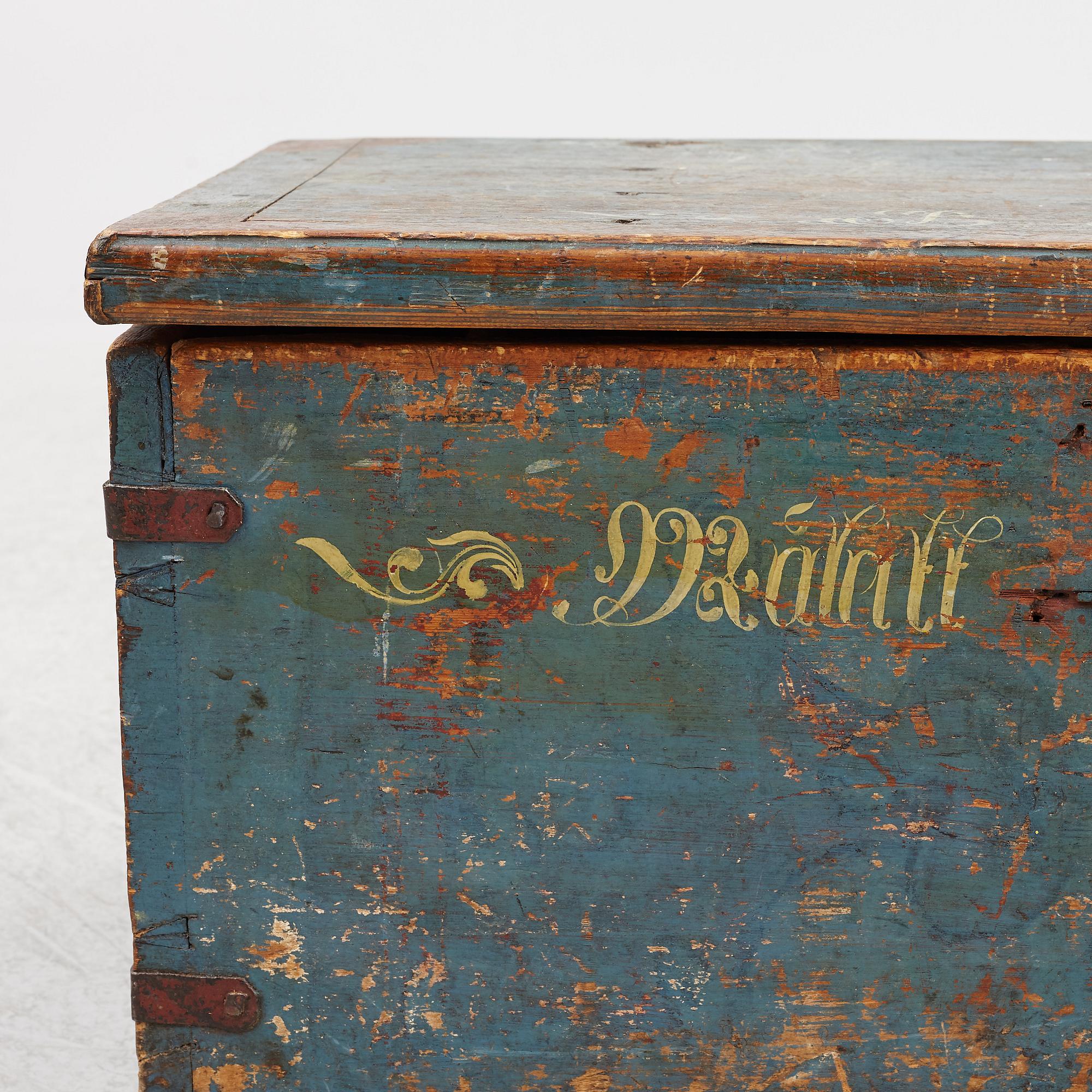 A painted chest, dated 1831.