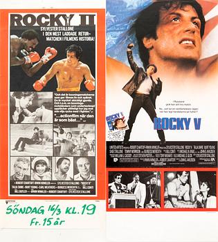 Film Posters, 2 pcs, Sylvester Stallone "Rocky II" and "Rocky V", 1979/1990.