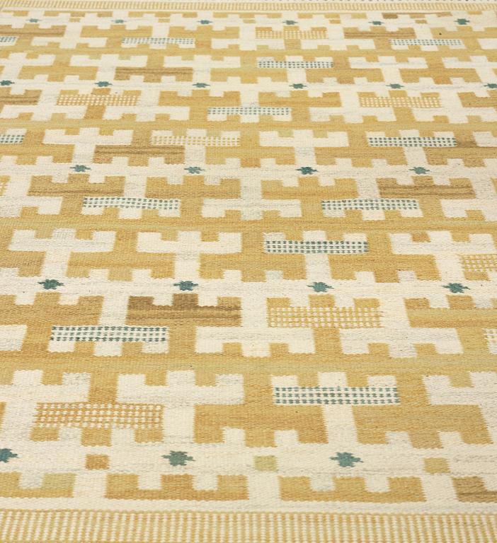 Ann-Mari Lindbom, gift Forsberg, A CARPET, "Gulbroka", flat weave, ca 210,5 x 134,5 cm, signed AB MMF AMF.