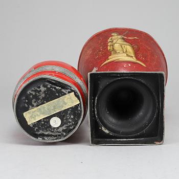 A Biedermeier tobacco jar, and vase, probably Germany, first half of the 19th century.