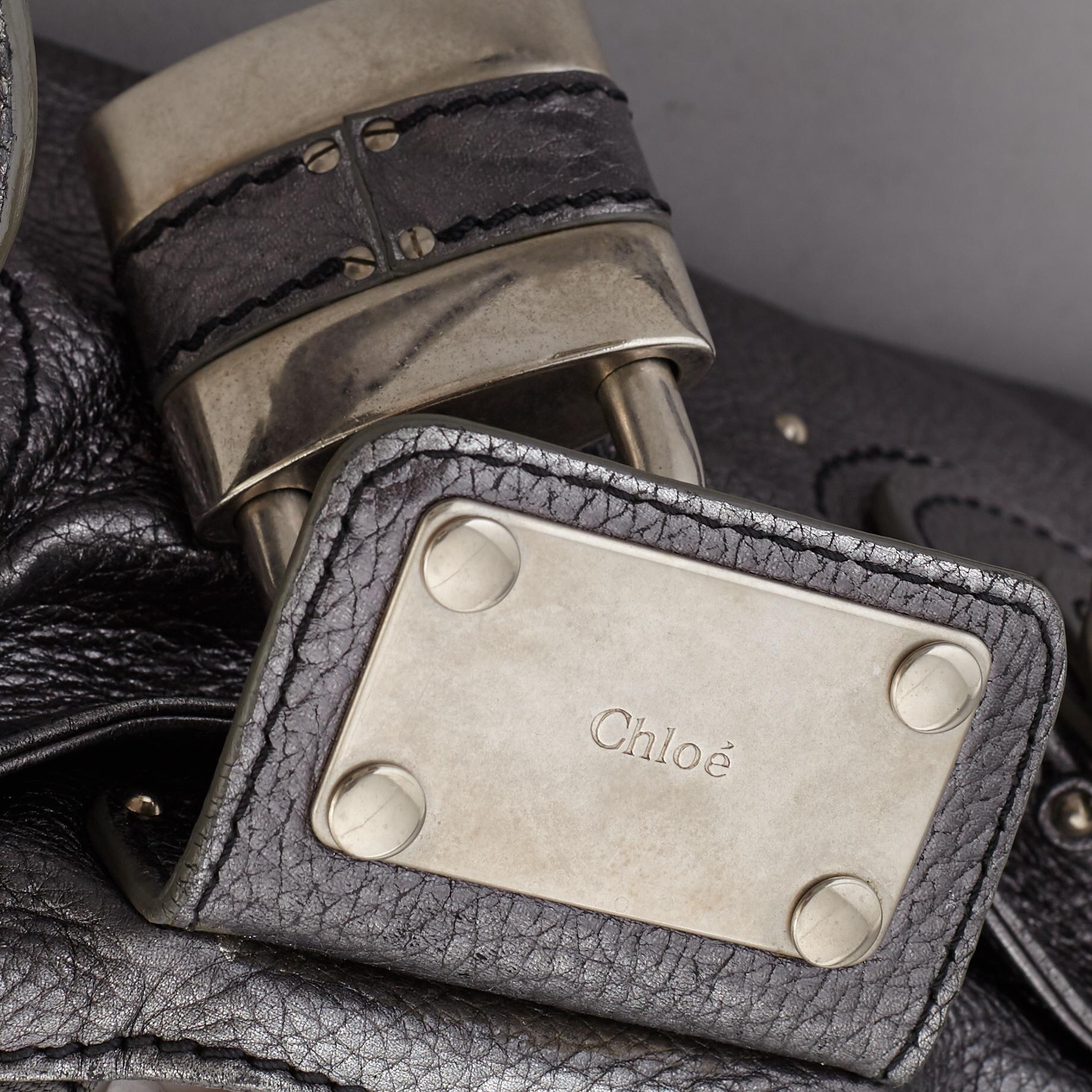 CHLOÉ, a metallic leather 'Paddington' bag.