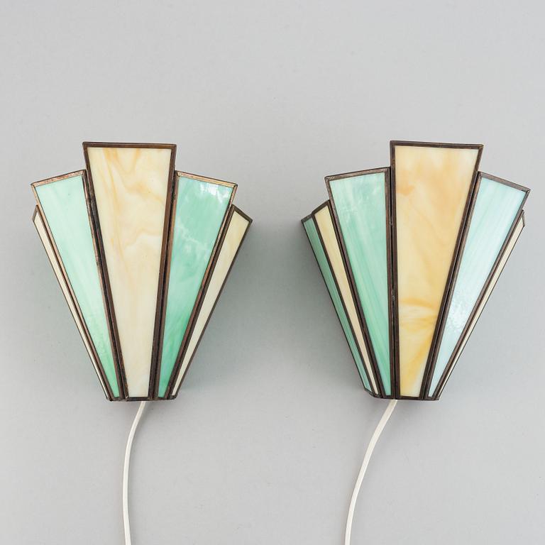 A pair of Art Deco wall lights.