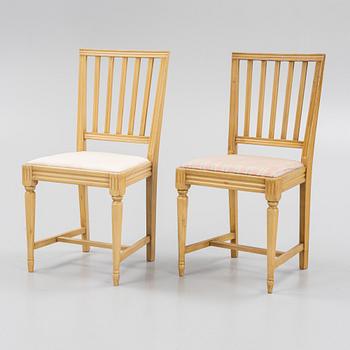 A set of ten Gustavian style chairs, mid 20th Century.