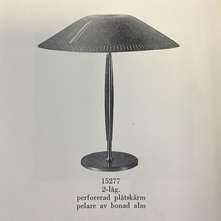 Harald Notini, Table lamp, model "15277", Arvid Böhlmarks Lamp Factory, Stockholm, 1940s.