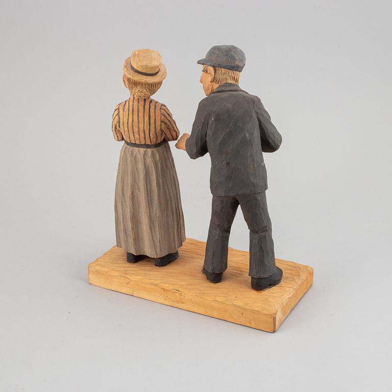 HERMAN ROSELL, skulptur, snidat och bemålat trä, signerad och daterad 1953.