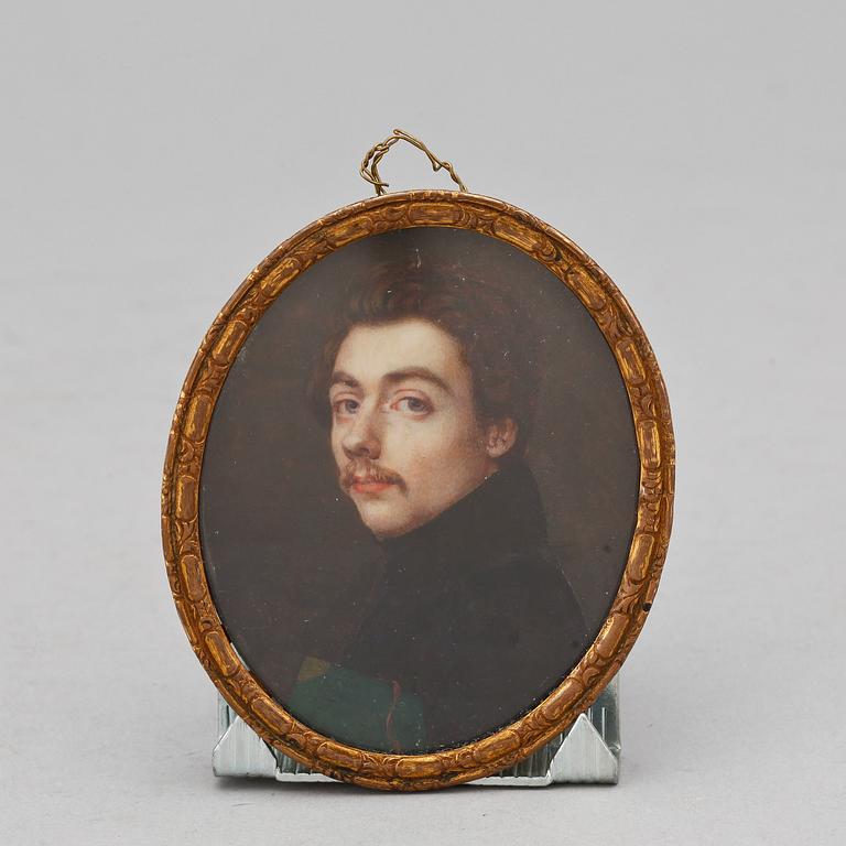 OKÄND KONSTNÄR, miniatyrporträtt, gouache, 1800-talets första hälft.