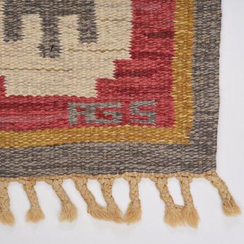 Anna-Greta Sjöqvist, rug, flat weave, approx. 215 x 152 cm, signed AGS.