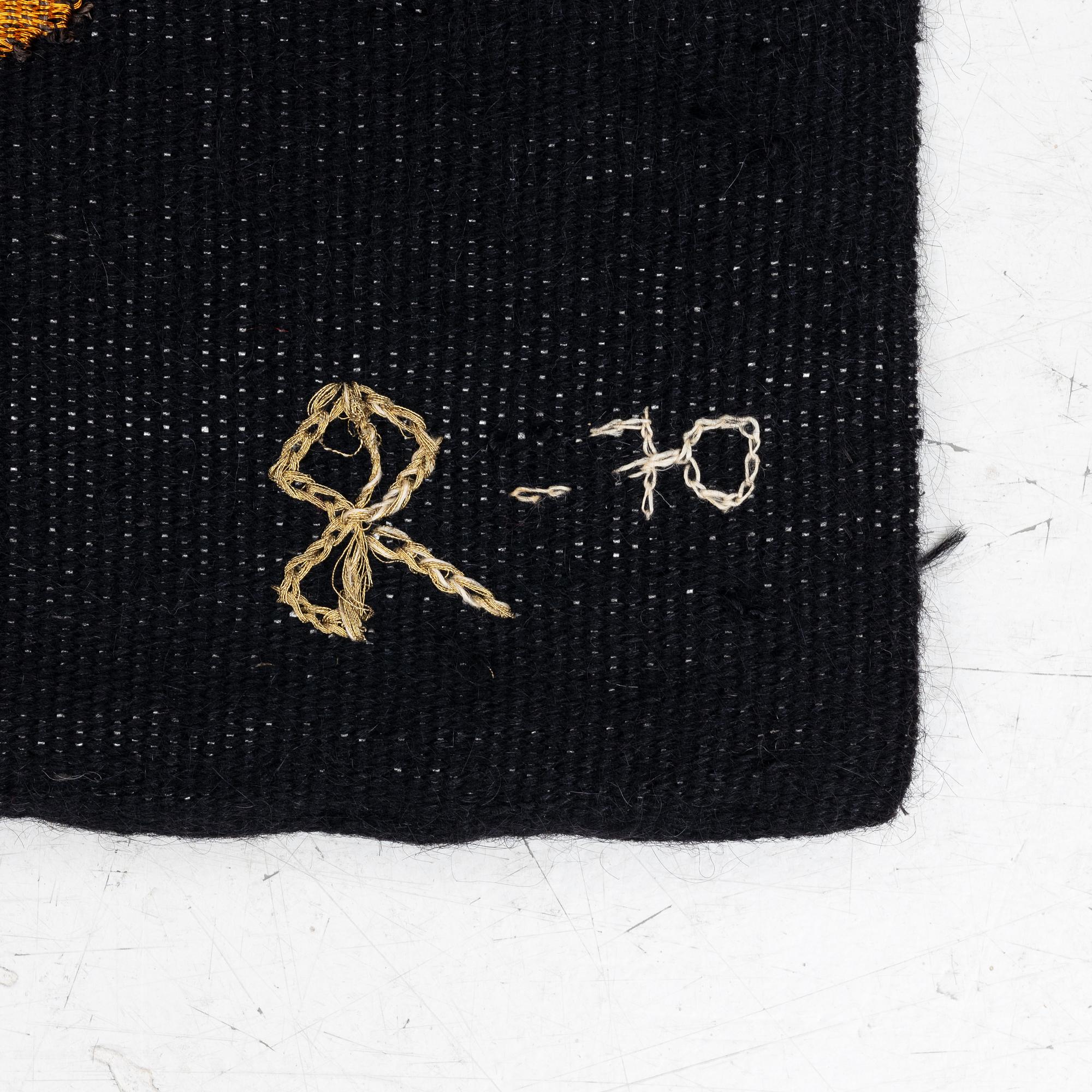 Eeva Renvall, "Den Trojanska hästen", bonad, signerad, 1970, ca 92 x 68 cm.