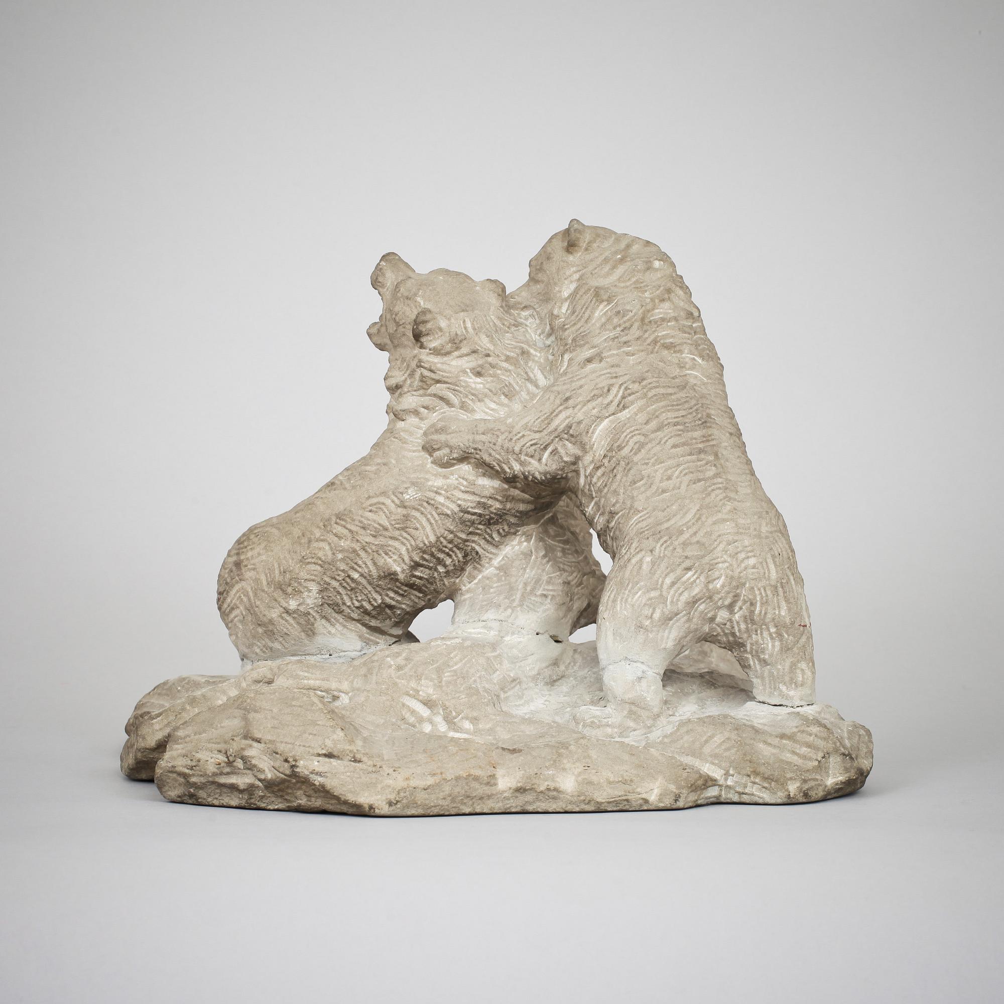 SKULPTUR, sandsten, bär signatur "OJ".