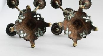 KANDELABRAR, 1 par, brons, 1800-talets andra hälft.