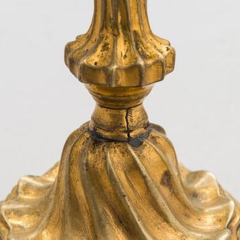 A pair of mid-18th century candlesticks France.