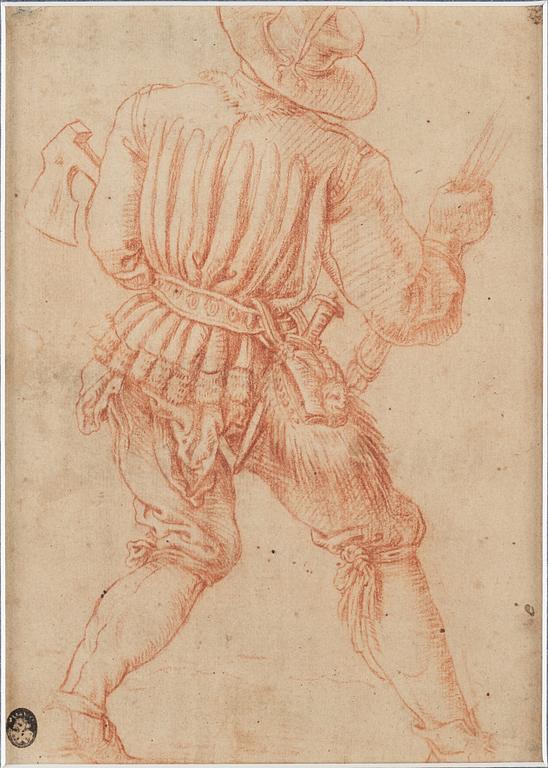 UNKNOWN ARTIST 17TH CENTURY, unsigned. Red crayon, image: 19.5 x 14 cm.