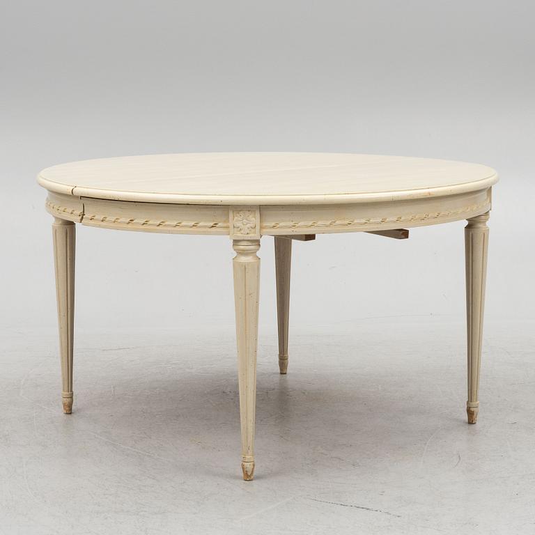 Dining group, Gustavian style, 11 pieces, second half of the 20th Century.