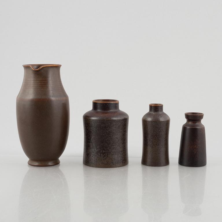 Erich & Ingrid Triller, four stoneware vases, Tobo.