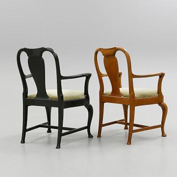 KARMSTOLAR, 2 st, rokokostil, 1900-talets första hälft.