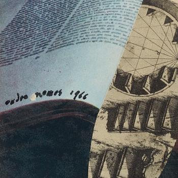Endre Nemes, collage, signerad och daterad 1966.