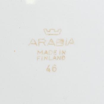 A porcelain cup, plate and soup bowl. Arabia, Finland, mid 20th century.