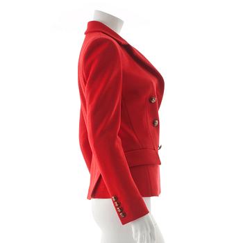 EMILIO PUCCI, a red cottonblend jacket.