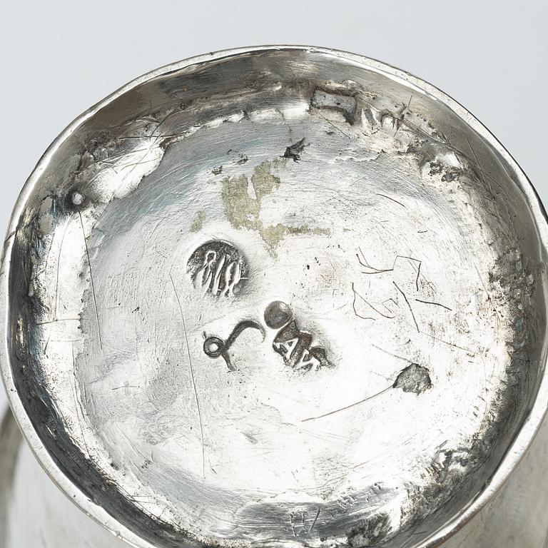 A Swedish silver Baroque beaker, mark of Anders Wibeck, Borås, 1728.