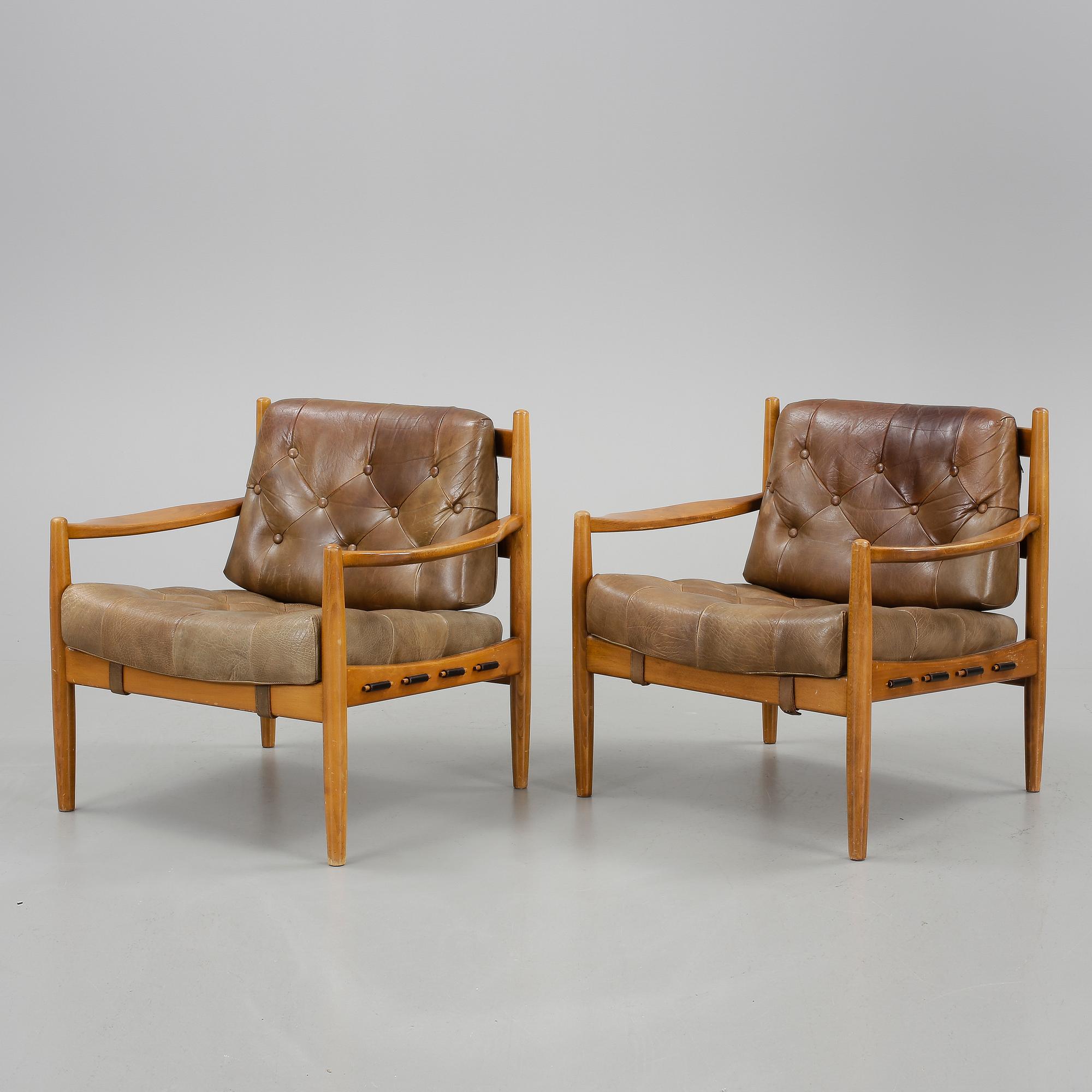 FÅTÖLJER, ett par, Läckö", OPE, Ingemar Thillmark, 1960-tal.