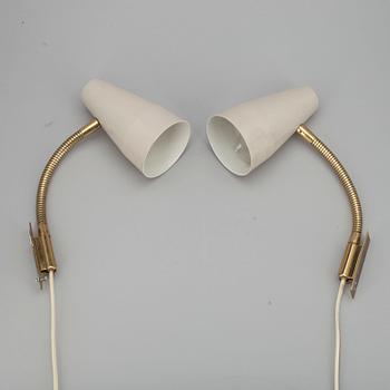 VÄGGLAMPOR, ett par, 1960-tal.
