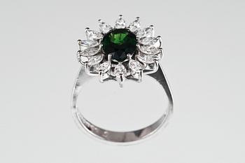 TOURMALINE / DIAMOND RING.