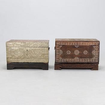 Two shell inlay chests, Philippines 20th century.