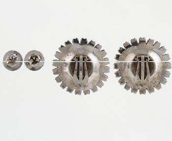 Two pair of "Daisy" earrings by Georg Jensen.